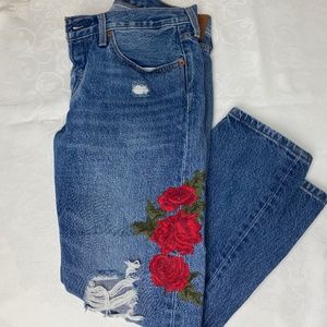 Levi's 501T Flower embroider Jeans
